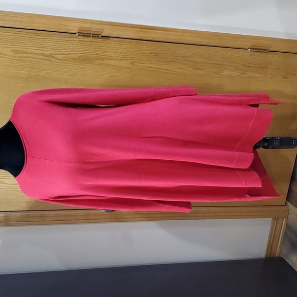 Eileen fisher cotton merino wool blend sweater knit dress red - Picture 1 of 6